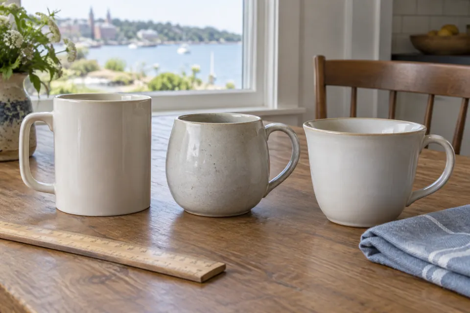Handle, rim and capacity matter more to daily comfort than a shelf full of matching cups.
